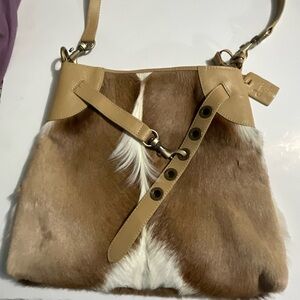 Vintage Diane Gail South African Springbok Antelope Fur Crossbody Bag Y2K Boho